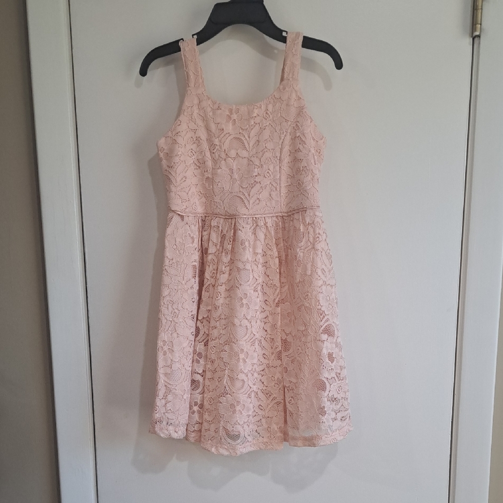 Elegant Pink Lace Kids Dress